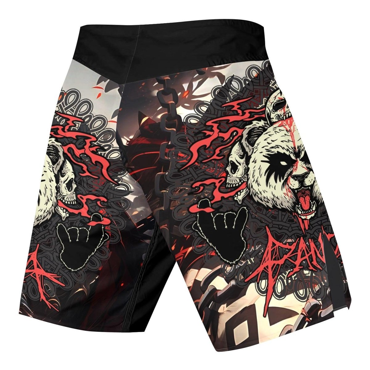 Panda Skull Fight Shorts - BattleFitGear