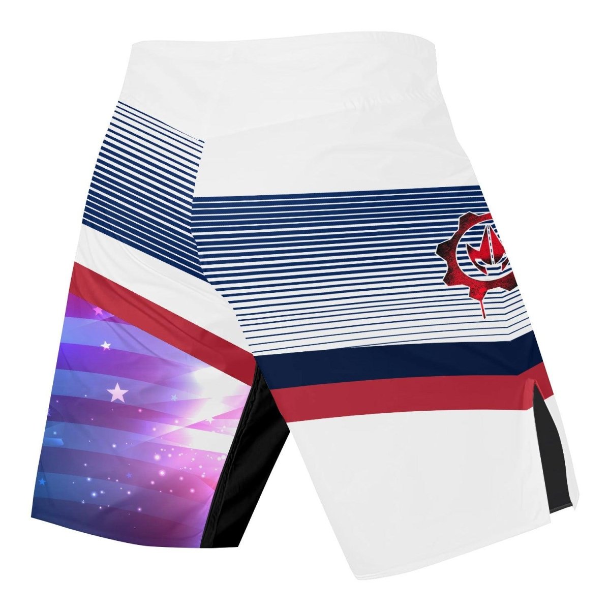 American Flag White Fight Shorts - BattleFitGear