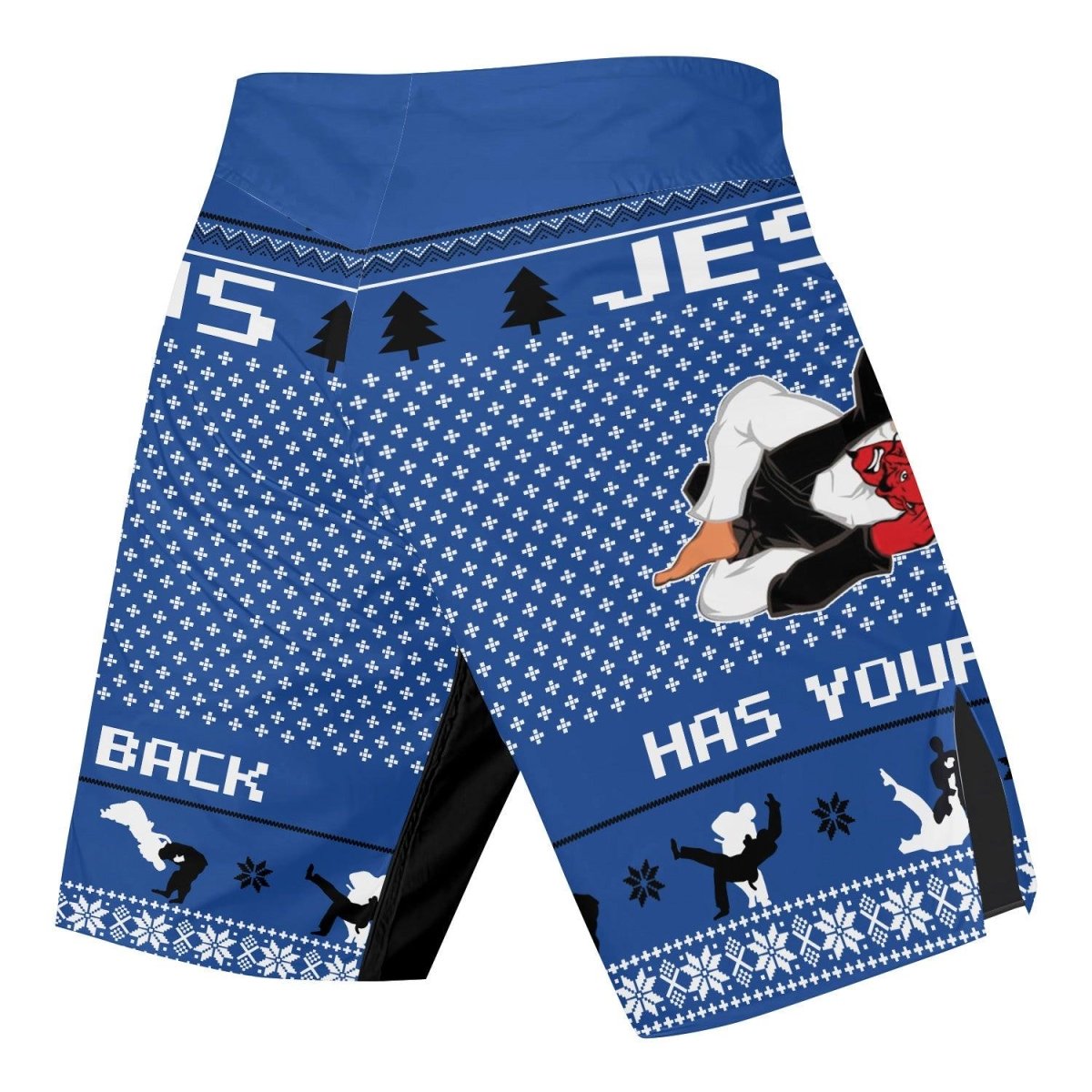 Jesus Santa Choking Fight Shorts - BattleFitGear