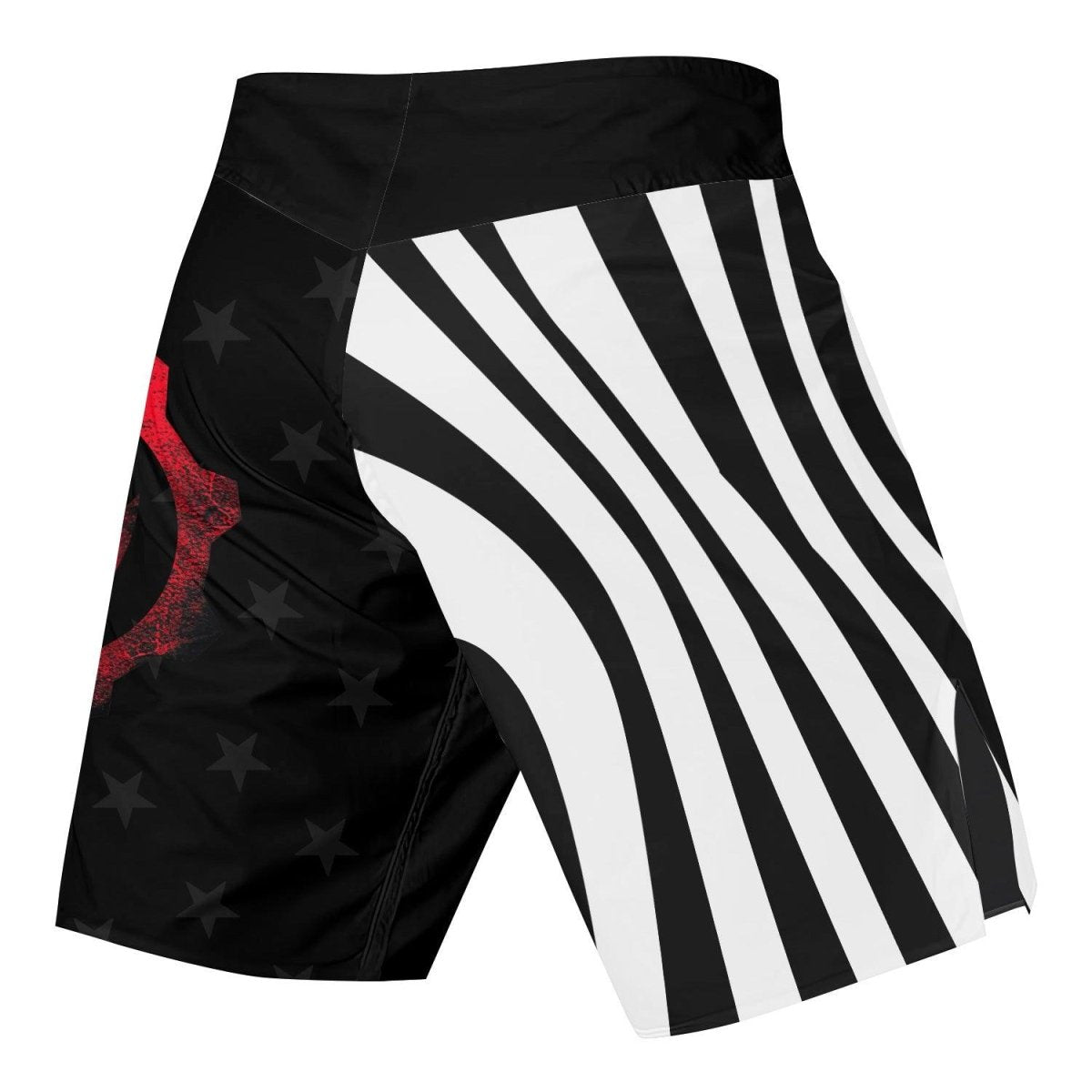 American Flag Black Fight Shorts - BattleFitGear