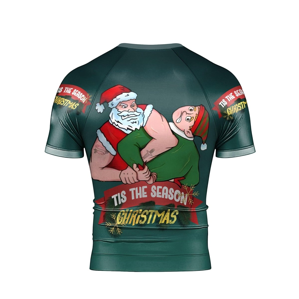 Santa Submission Short Sleeve Rash Guard - BattleFitGear