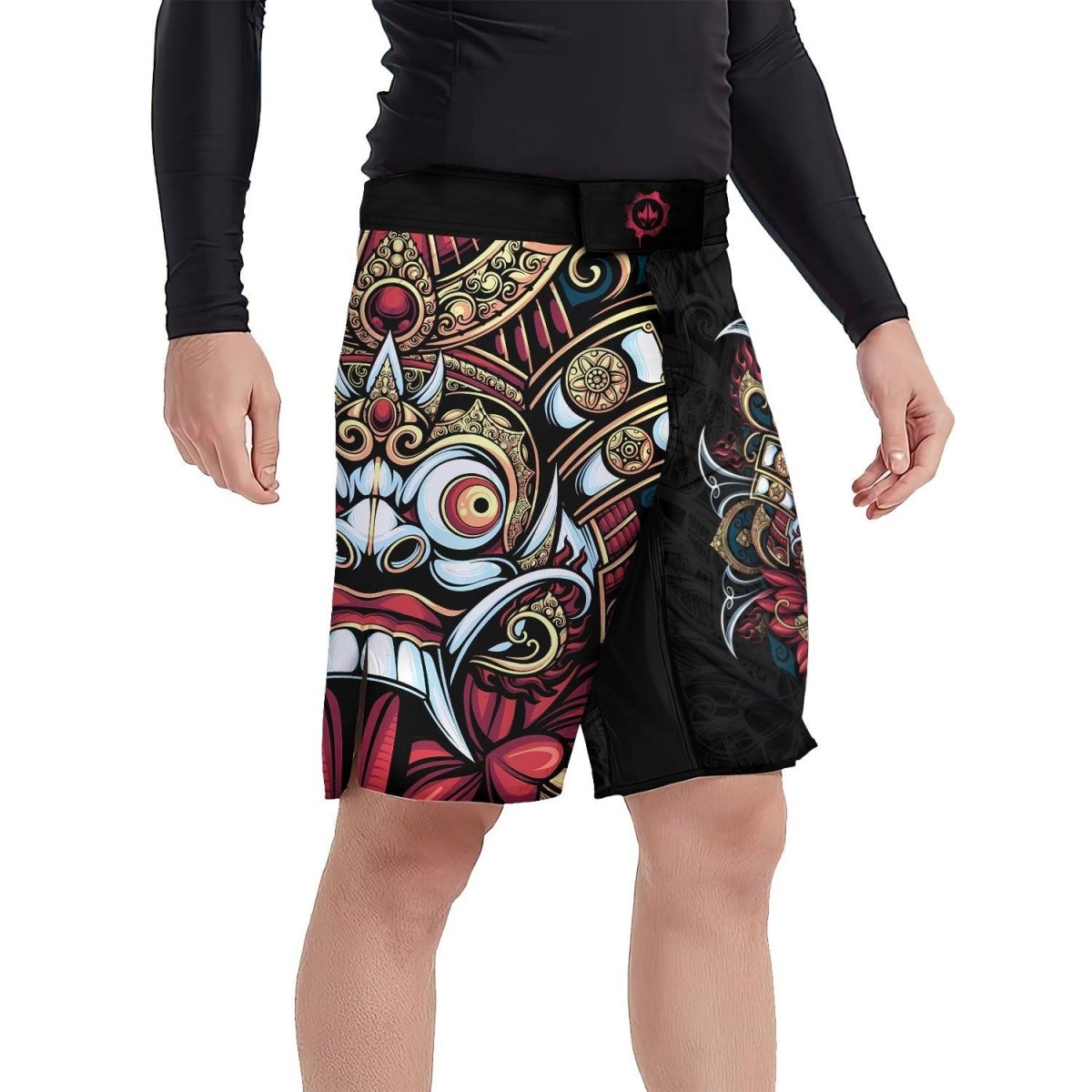 Japanese Weird Samurai Helmet Fight Shorts - BattleFitGear