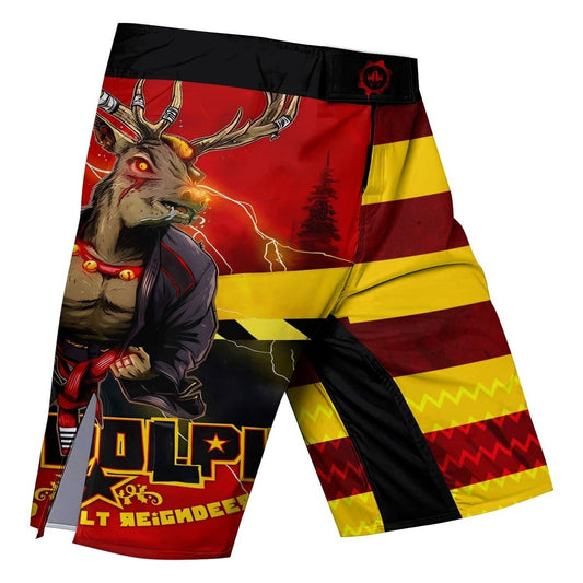 Hudolph The Red Belt Reindeer Fight Shorts - BattleFitGear