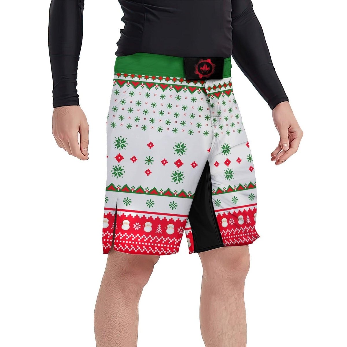 Merry Jitsmas Fight Shorts - BattleFitGear