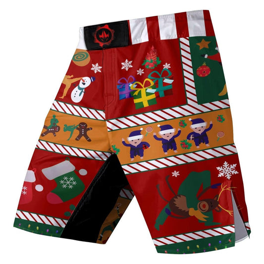 Jiu Jitsu Christmas Fight Shorts - BattleFitGear