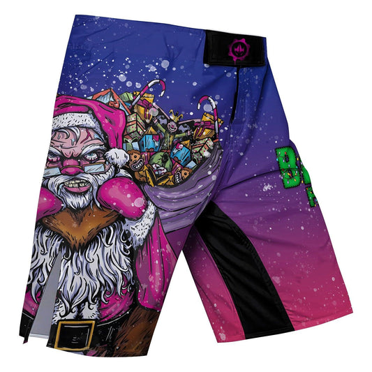 Santa & Satan Pink Purple Fight Shorts