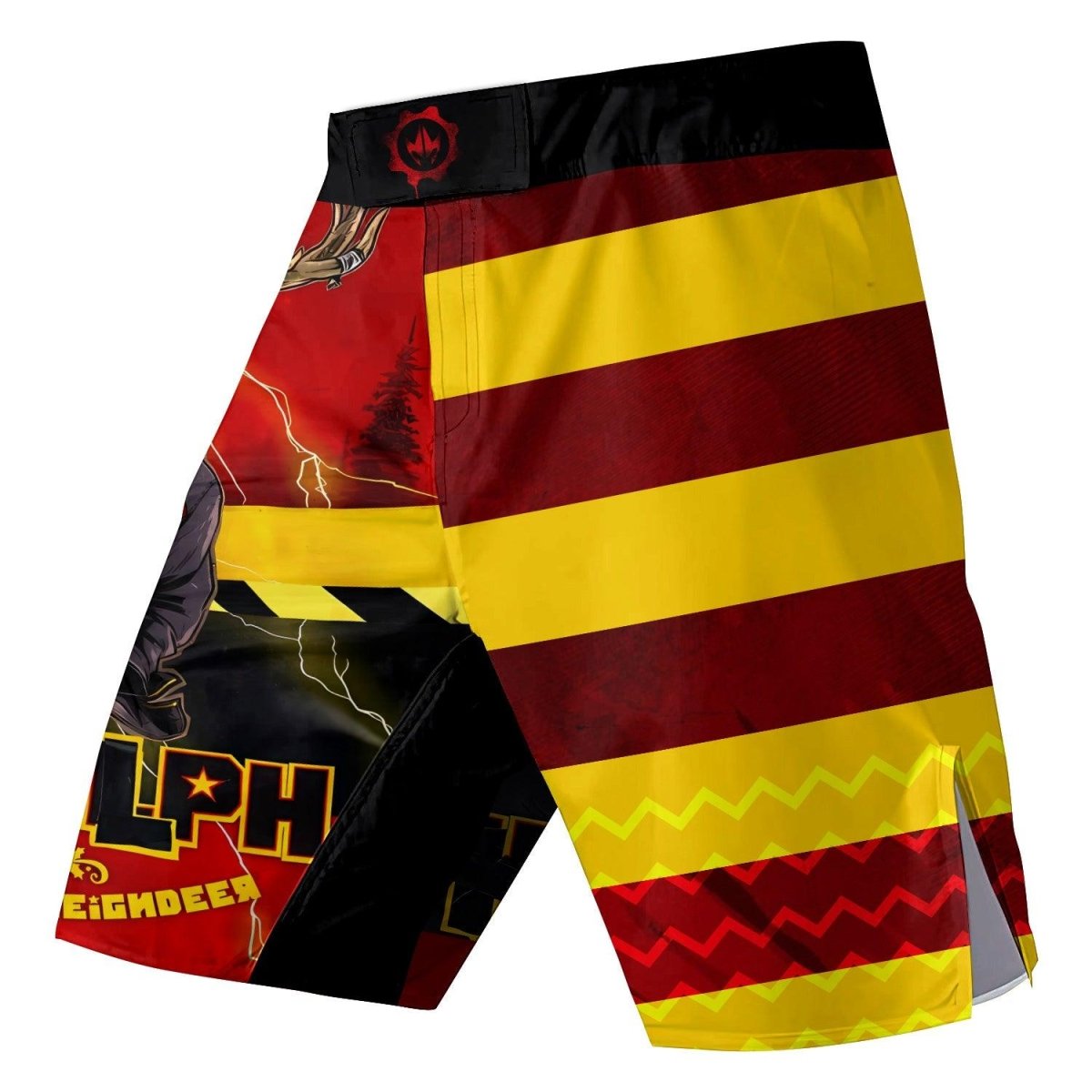 Hudolph The Red Belt Reindeer Fight Shorts - BattleFitGear