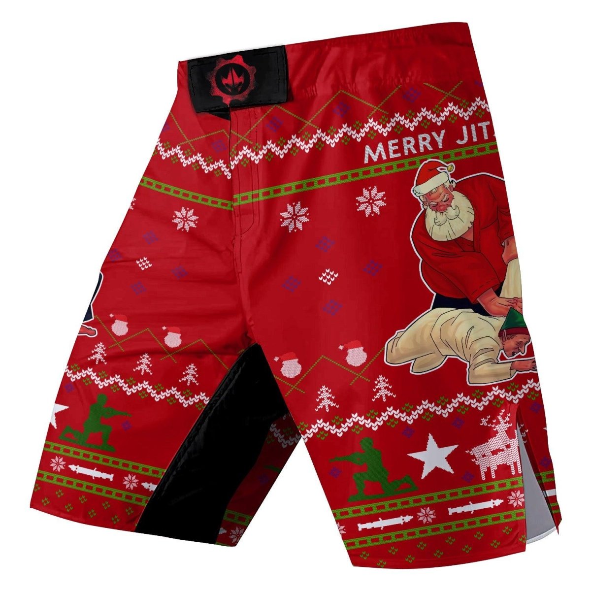 Santa Merry Jitsmas Fight Shorts - BattleFitGear