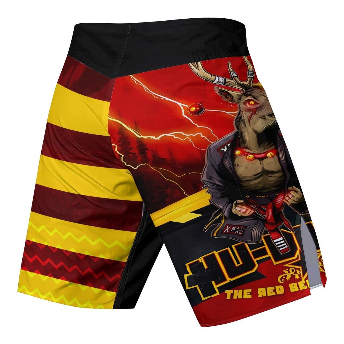 Hudolph The Red Belt Reindeer Fight Shorts - BattleFitGear