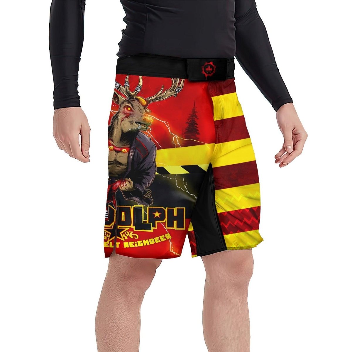 Hudolph The Red Belt Reindeer Fight Shorts - BattleFitGear