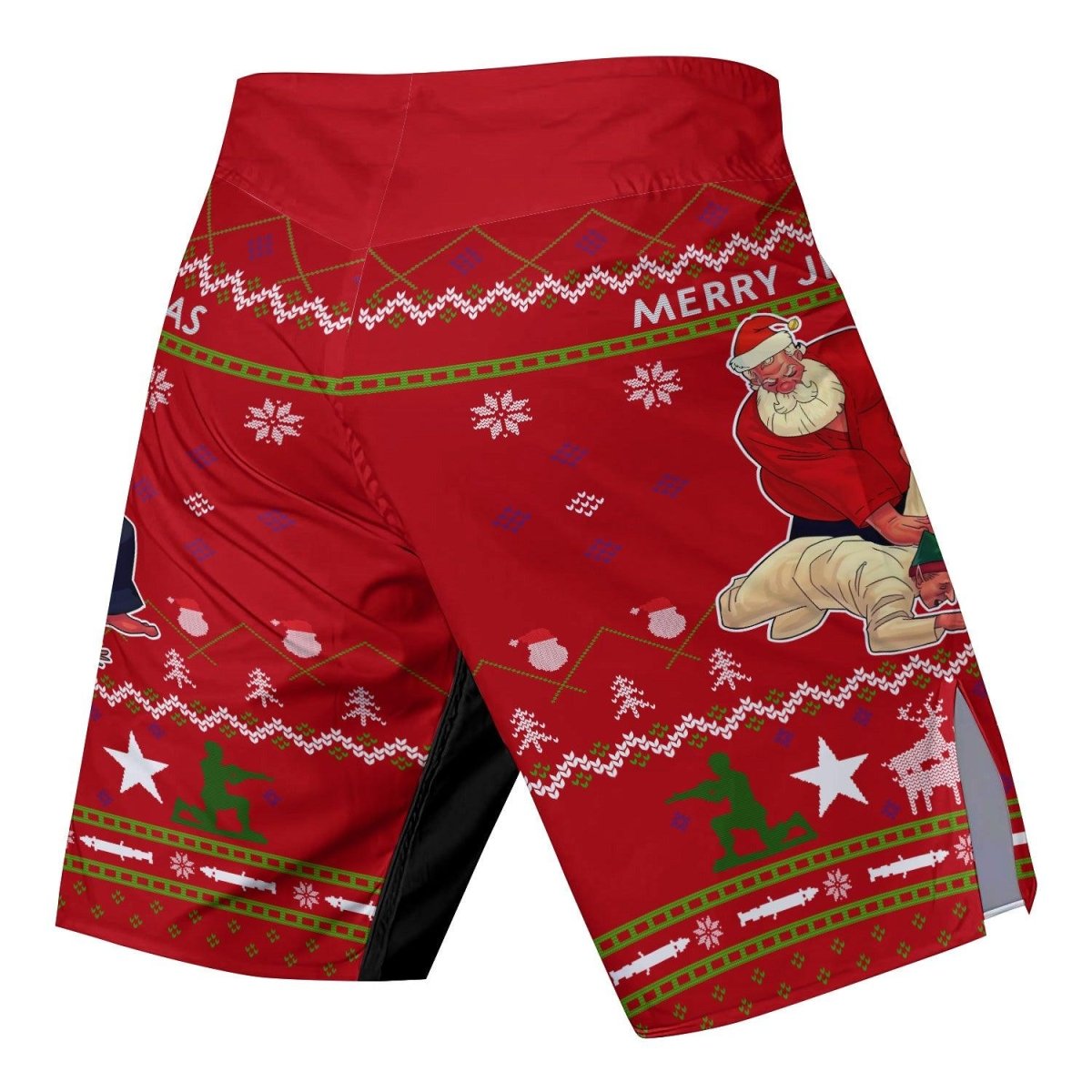 Santa Merry Jitsmas Fight Shorts - BattleFitGear