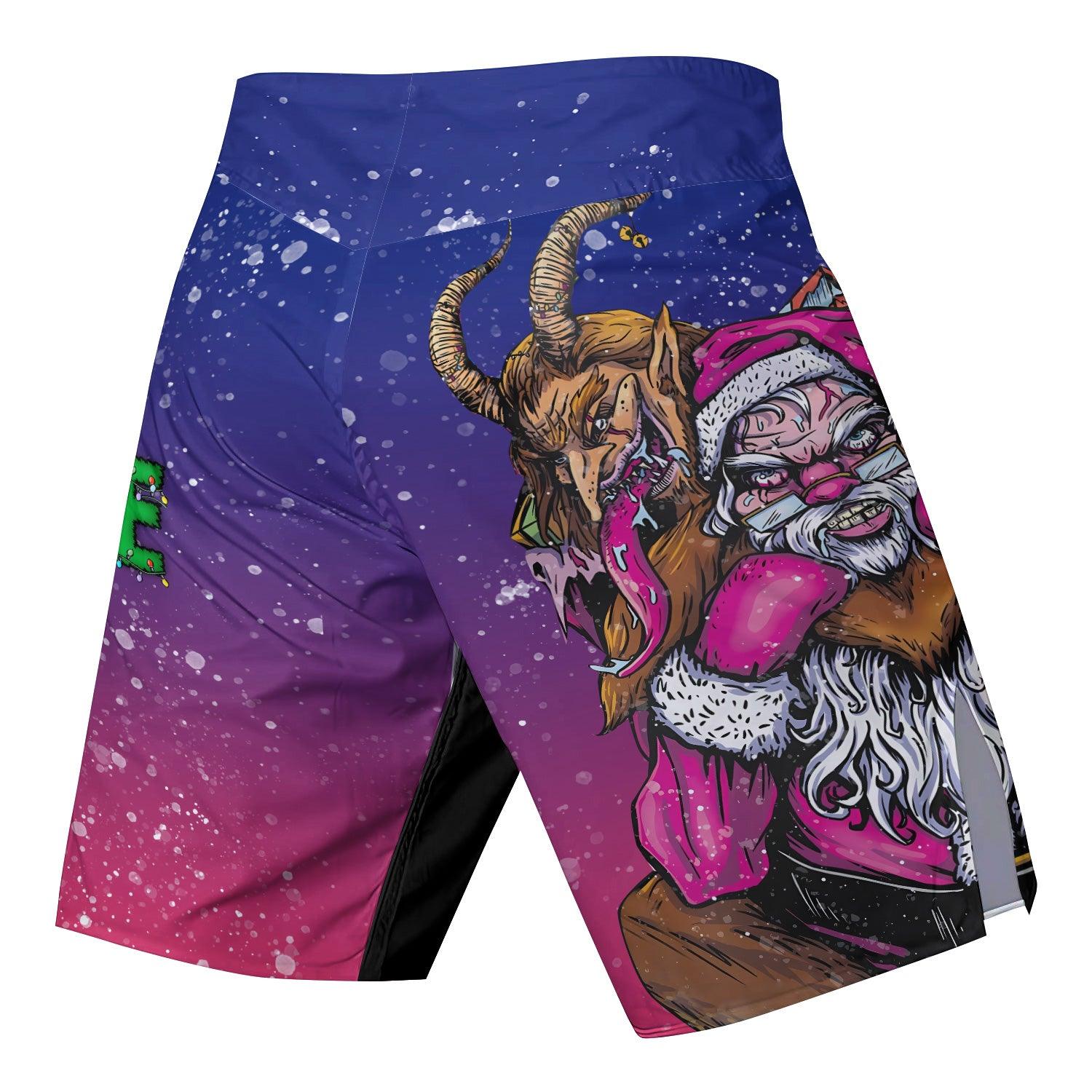 Santa & Satan Pink Purple Fight Shorts