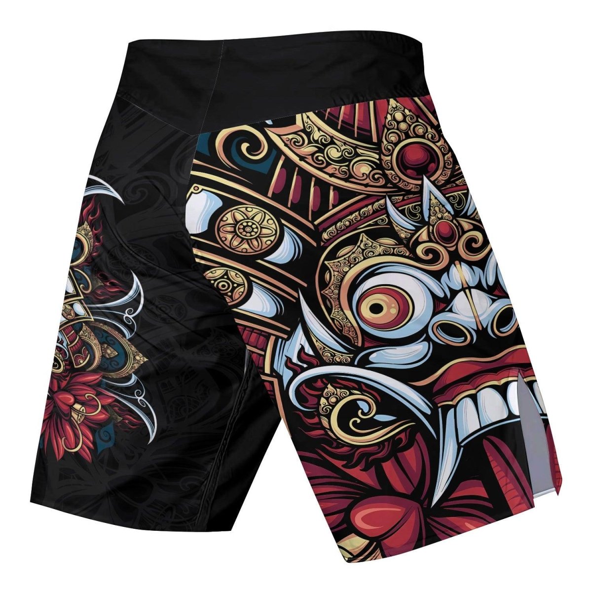 Japanese Weird Samurai Helmet Fight Shorts - BattleFitGear