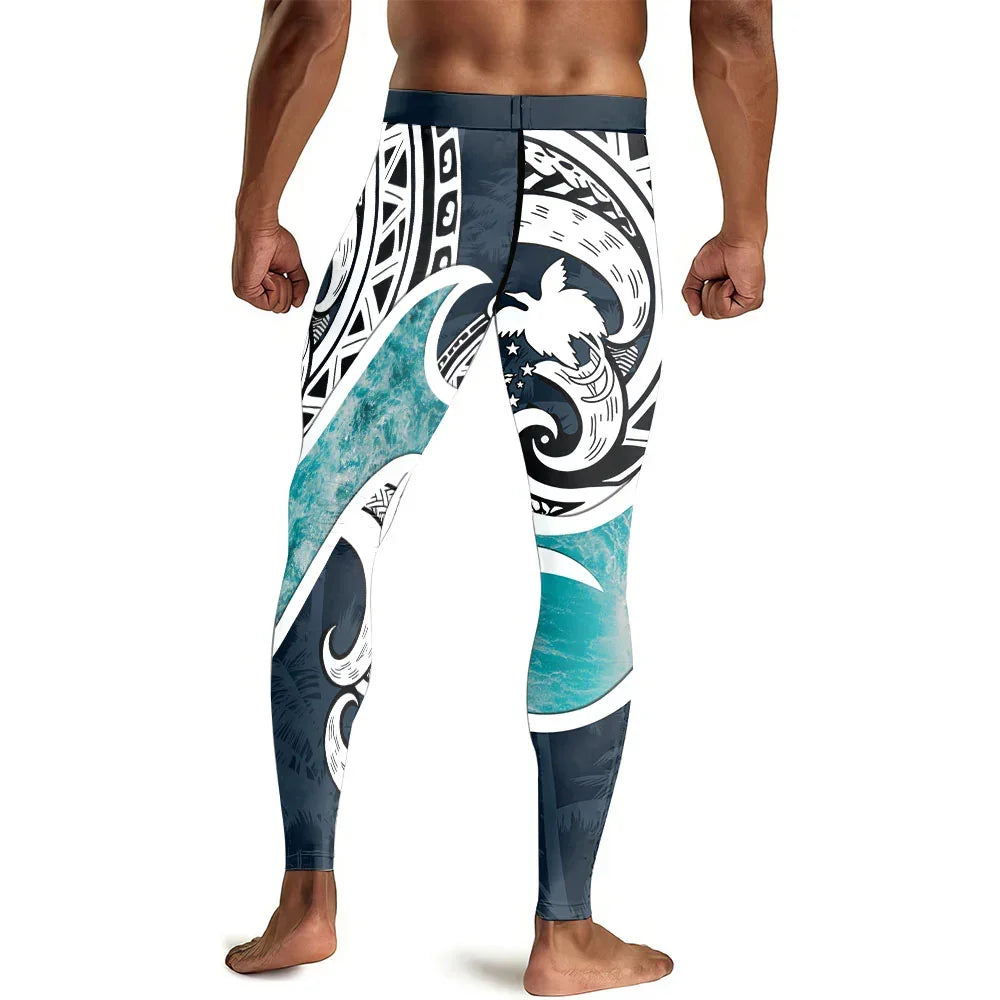 Sacred Wave Tribe Men's Compression Leggings