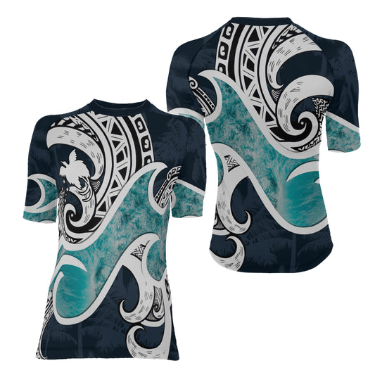 Sacred Wave Tribe Women's Short Sleeve Rash Guard