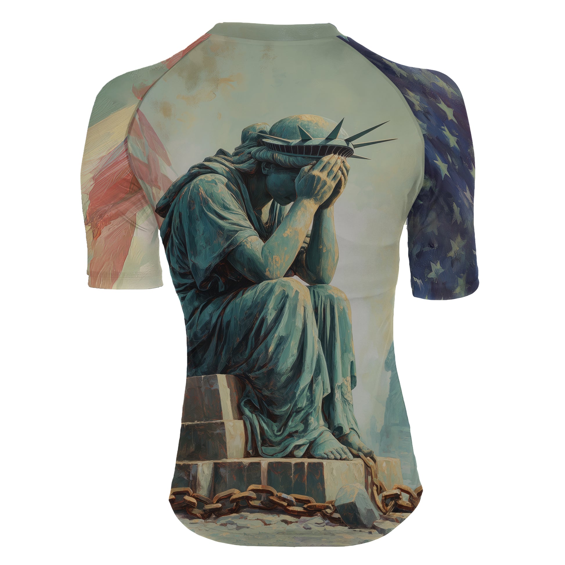 Sadness Liberty Women's Short Sleeve Rash Guard