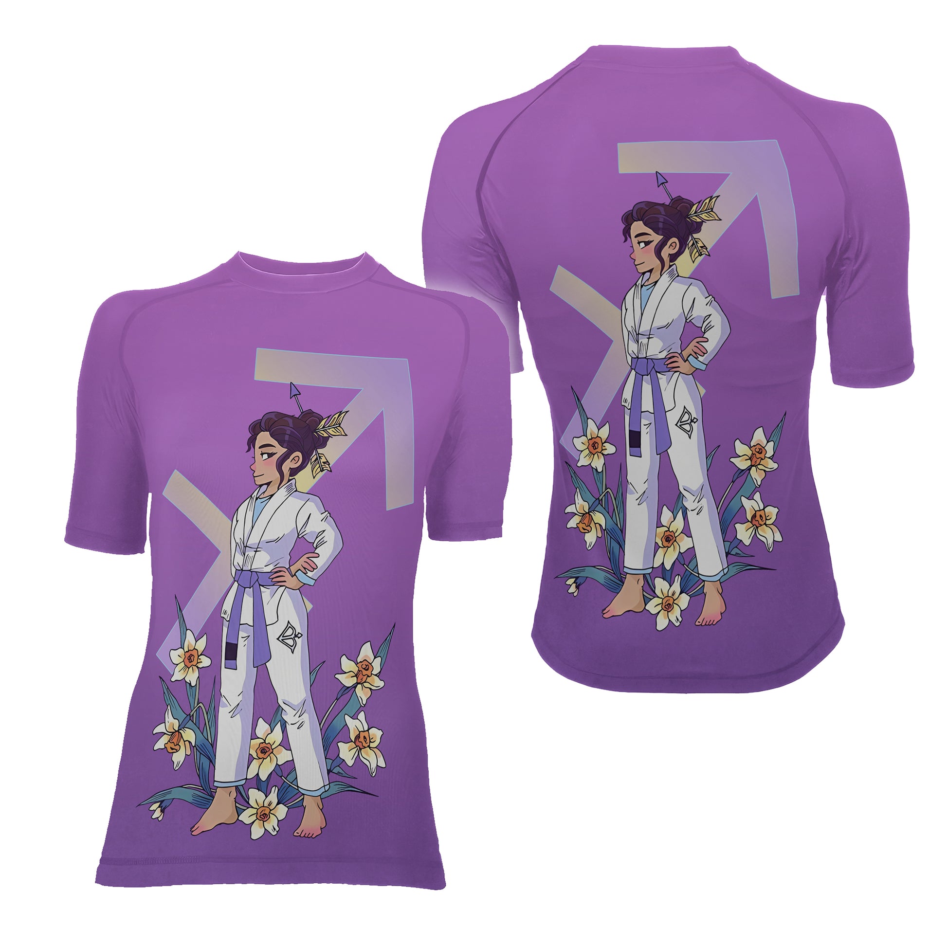 Sagittarius Zodiac Mom Women's Short Sleeve Rash Guard
