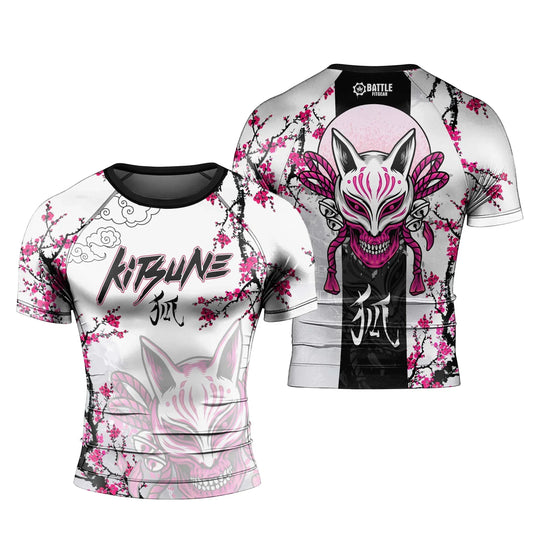 Sakura Fox Spirit Men's Short Sleeve Rash Guard