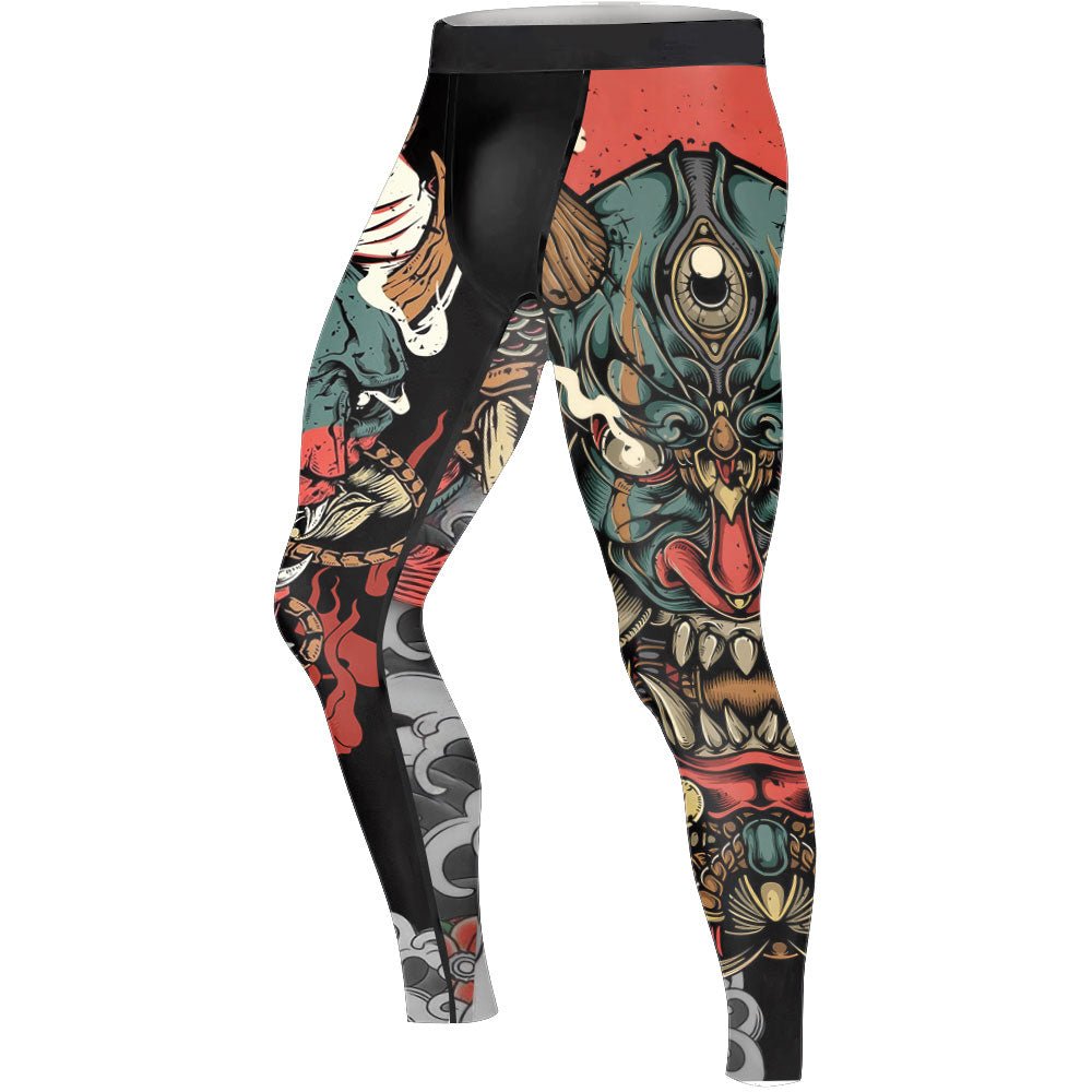 Samurai & Carp Men's Compression Leggings - BattleFitGear