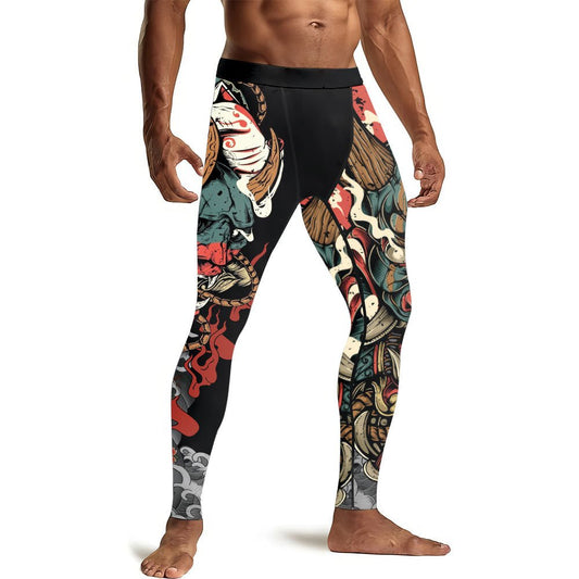 Samurai & Carp Men's Compression Leggings - BattleFitGear