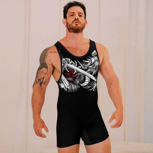 Samurai & White Dragon Wrestling Singlets - BattleFitGear