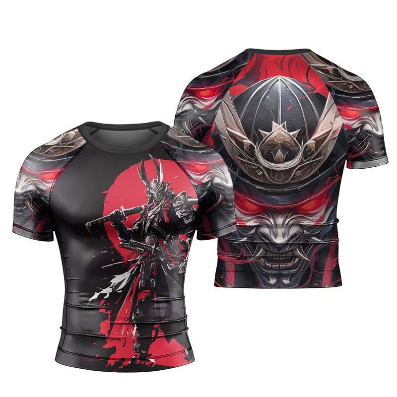 War Machine Rash Guard Samurai of War Men's Short Sleeve Rash Guard