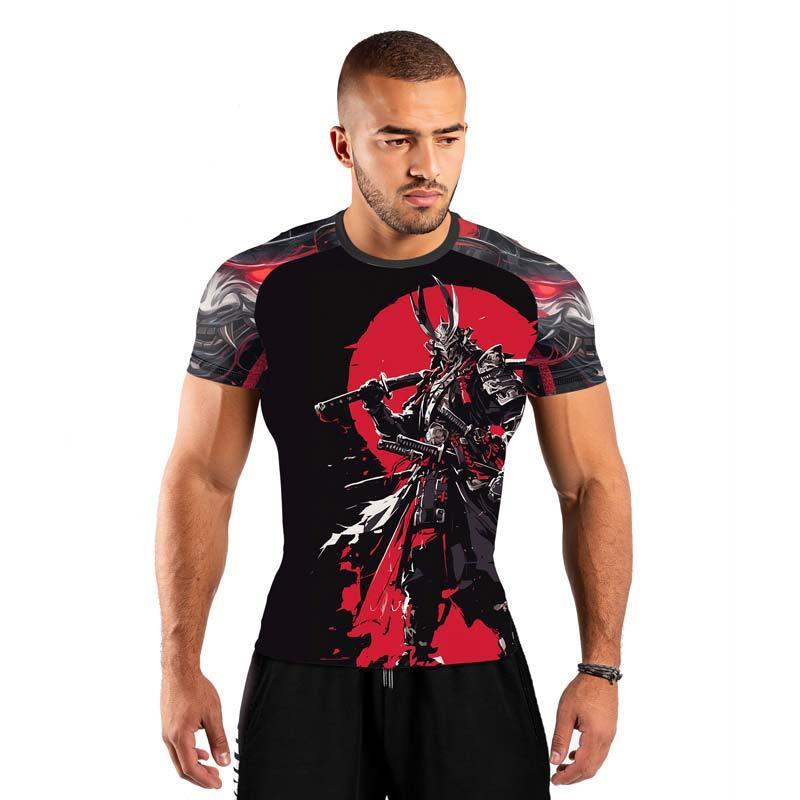 War Machine Rash Guard Samurai of War Men's Short Sleeve Rash Guard