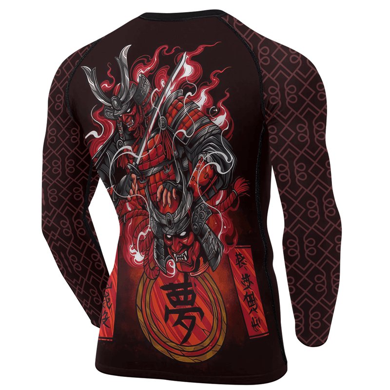 Samurai & Snake Men's Long Sleeve Rash Guard - BattleFitGear