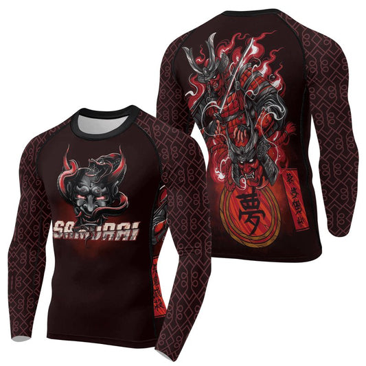 Samurai & Snake Men's Long Sleeve Rash Guard - BattleFitGear