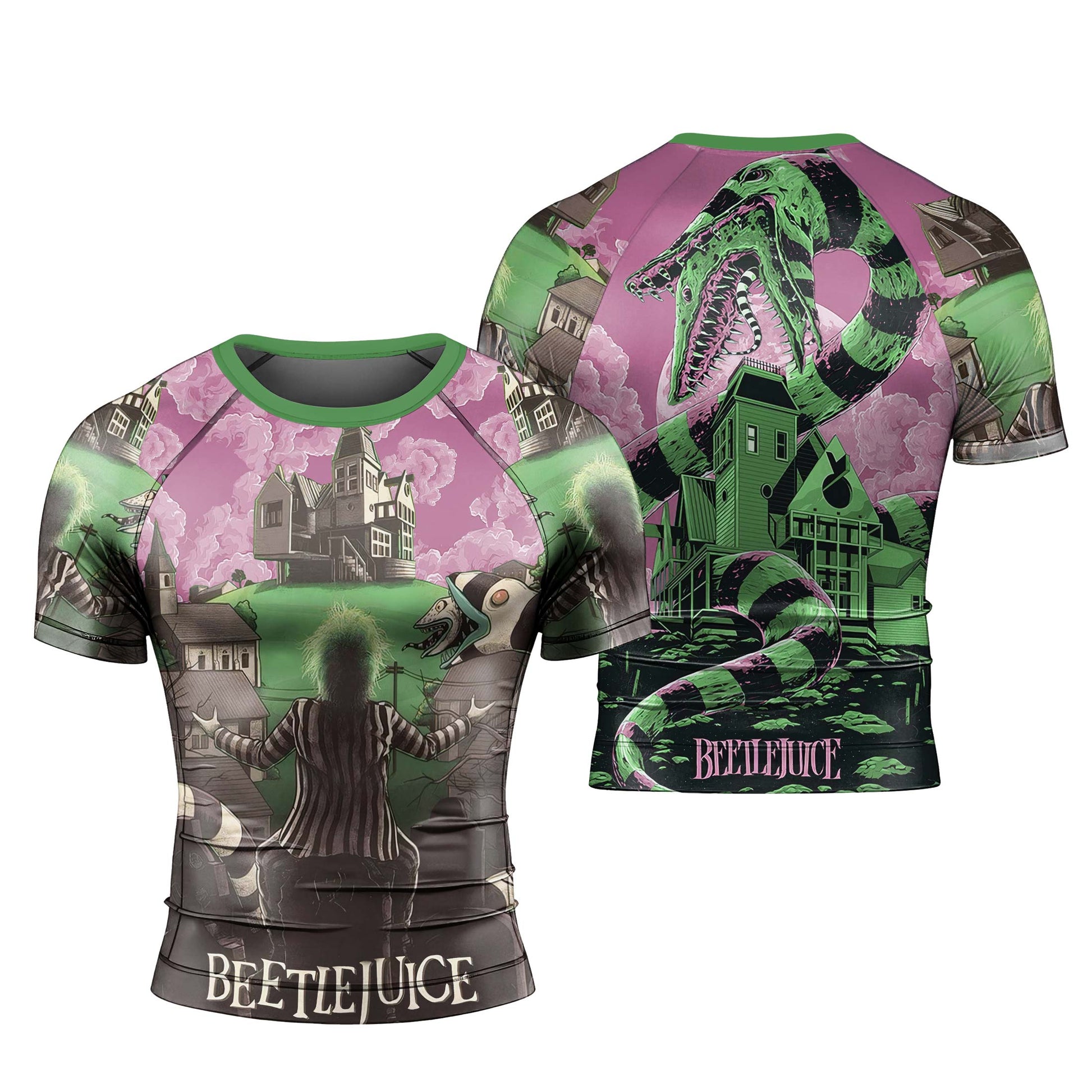 Sandworm Beetlejuice Men's Short Sleeve Rash Guard