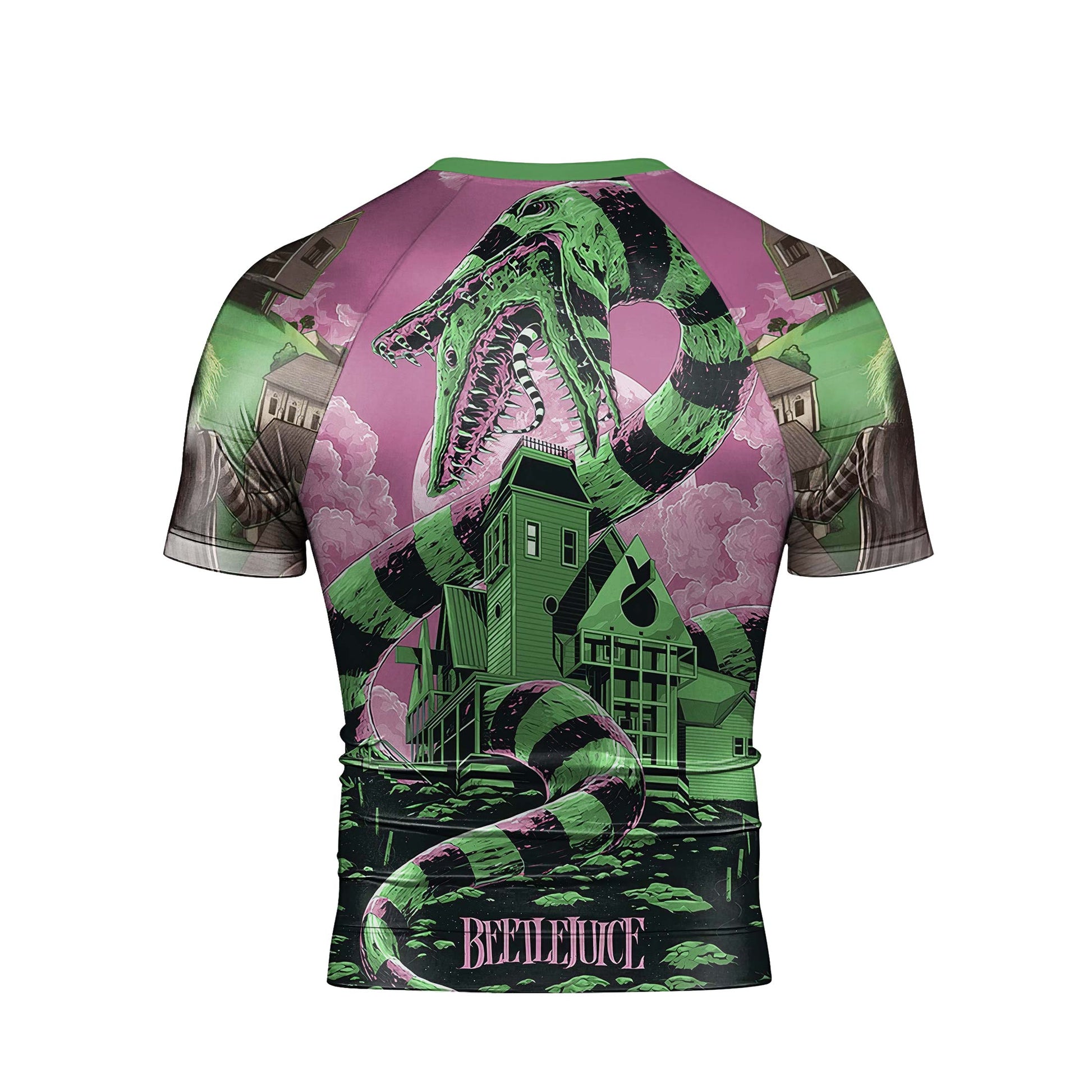 Sandworm Beetlejuice Men's Short Sleeve Rash Guard
