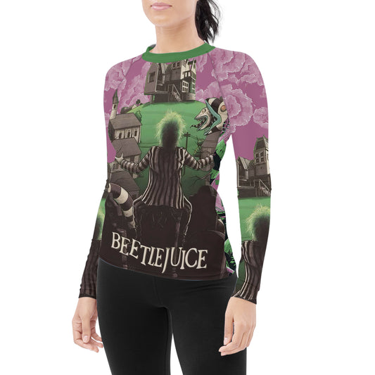 Sandworm Beetlejuice Women's Long Sleeve Rash Guard