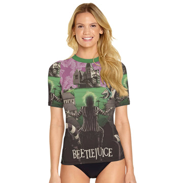 Sandworm Beetlejuice Women's Short Sleeve Rash Guard