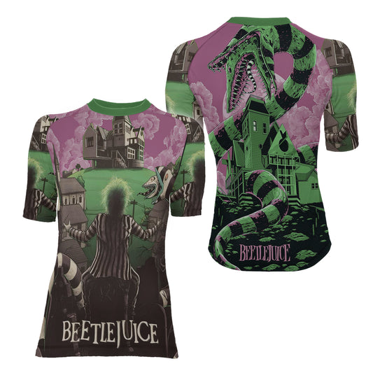 Sandworm Beetlejuice Women's Short Sleeve Rash Guard