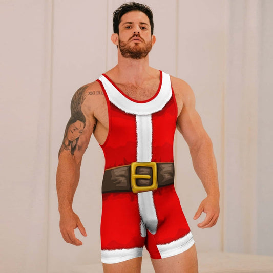 Santa Clause Cosplay Wrestling Singlets - BattleFitGear