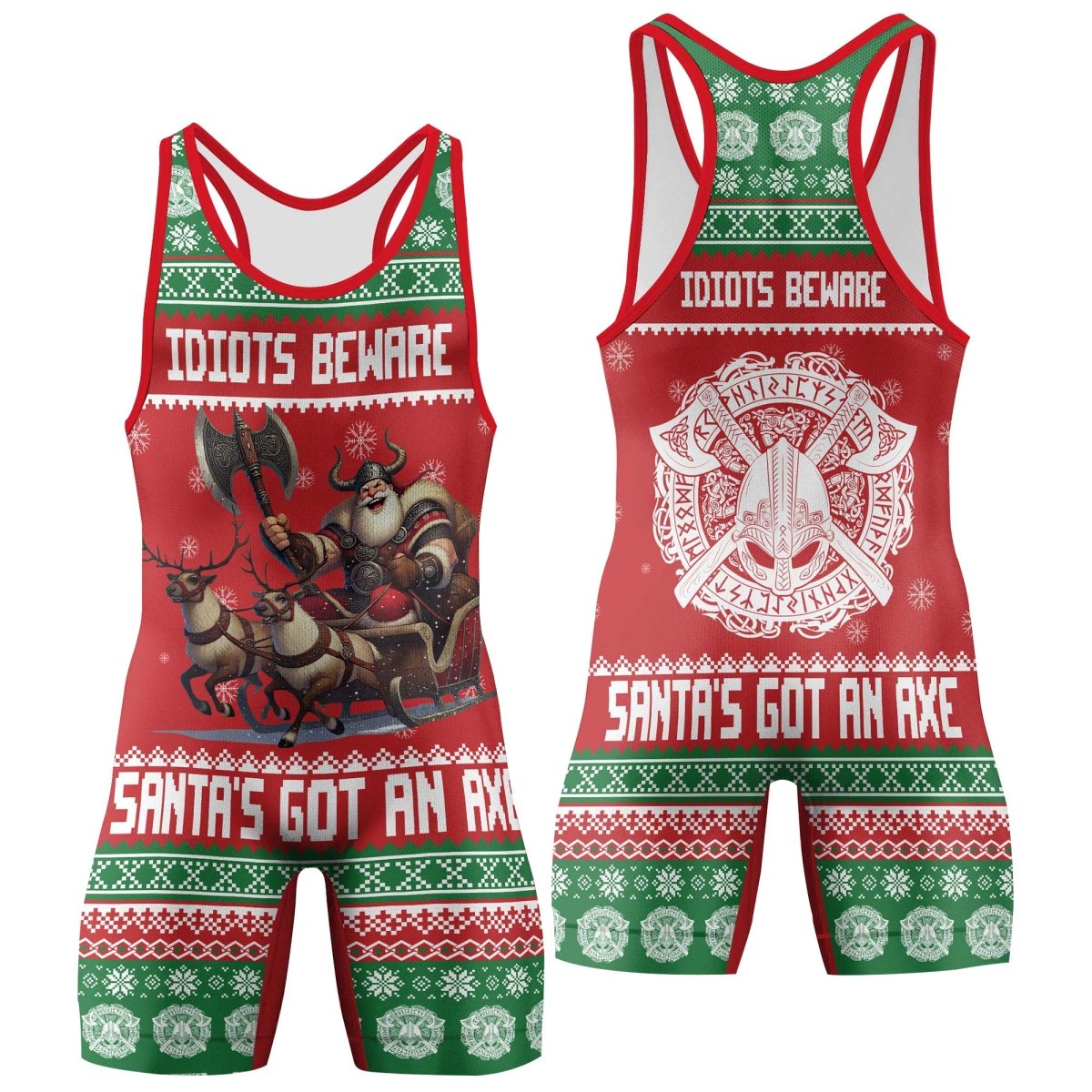 Santa Got An Axe Wrestling Singlets - BattleFitGear