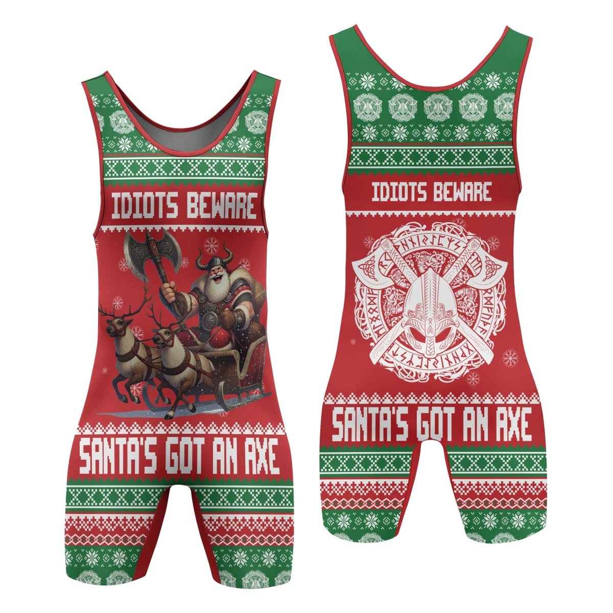 Santa Got An Axe Wrestling Singlets - BattleFitGear