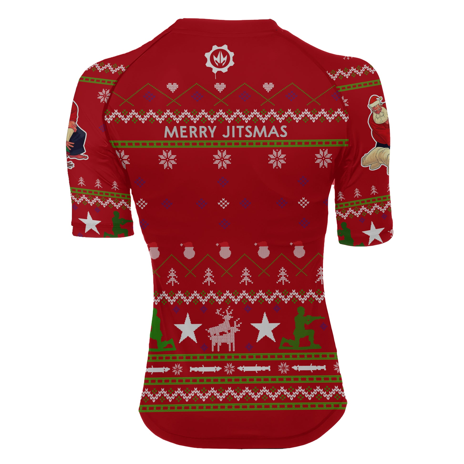 Santa Merry Jitsmas Women's Short Sleeve Rash Guard