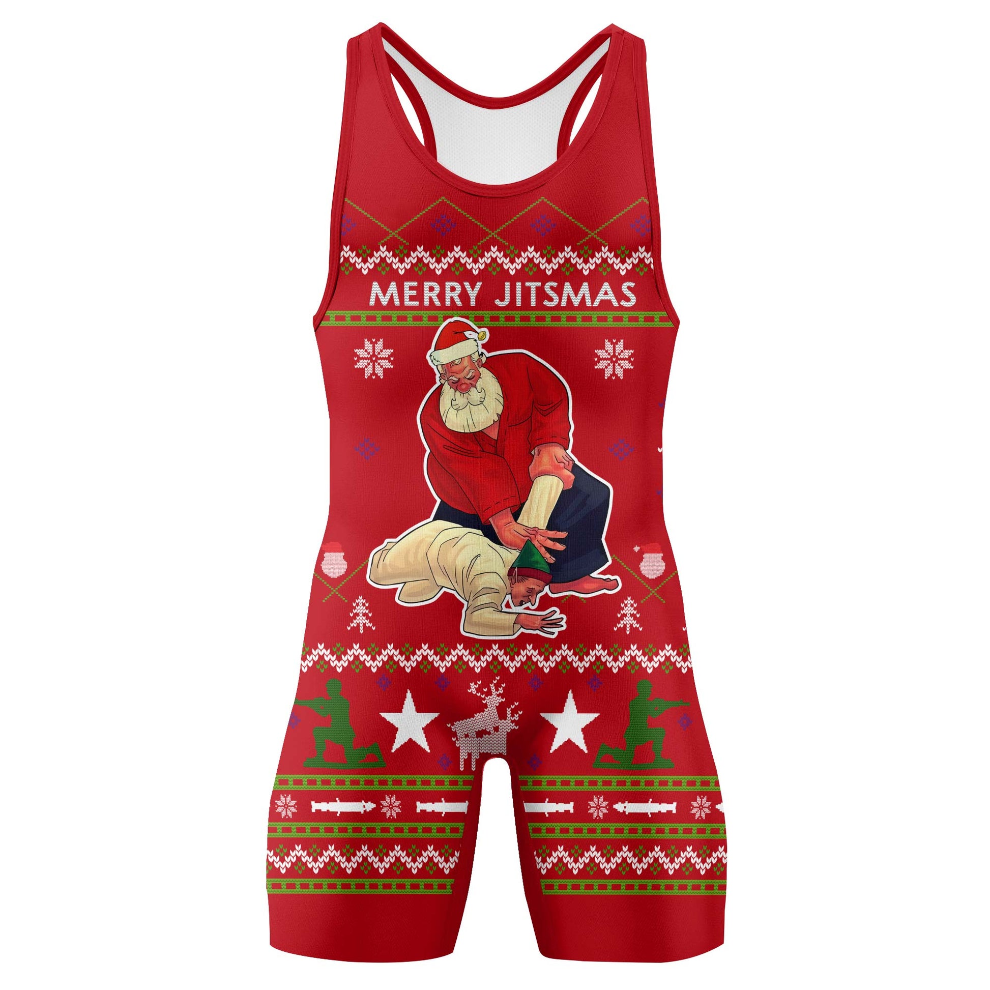 Santa Merry Jitsmas Wrestling Singlets