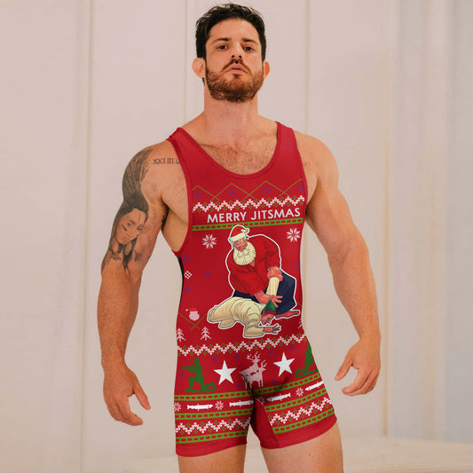 Santa Merry Jitsmas Wrestling Singlets