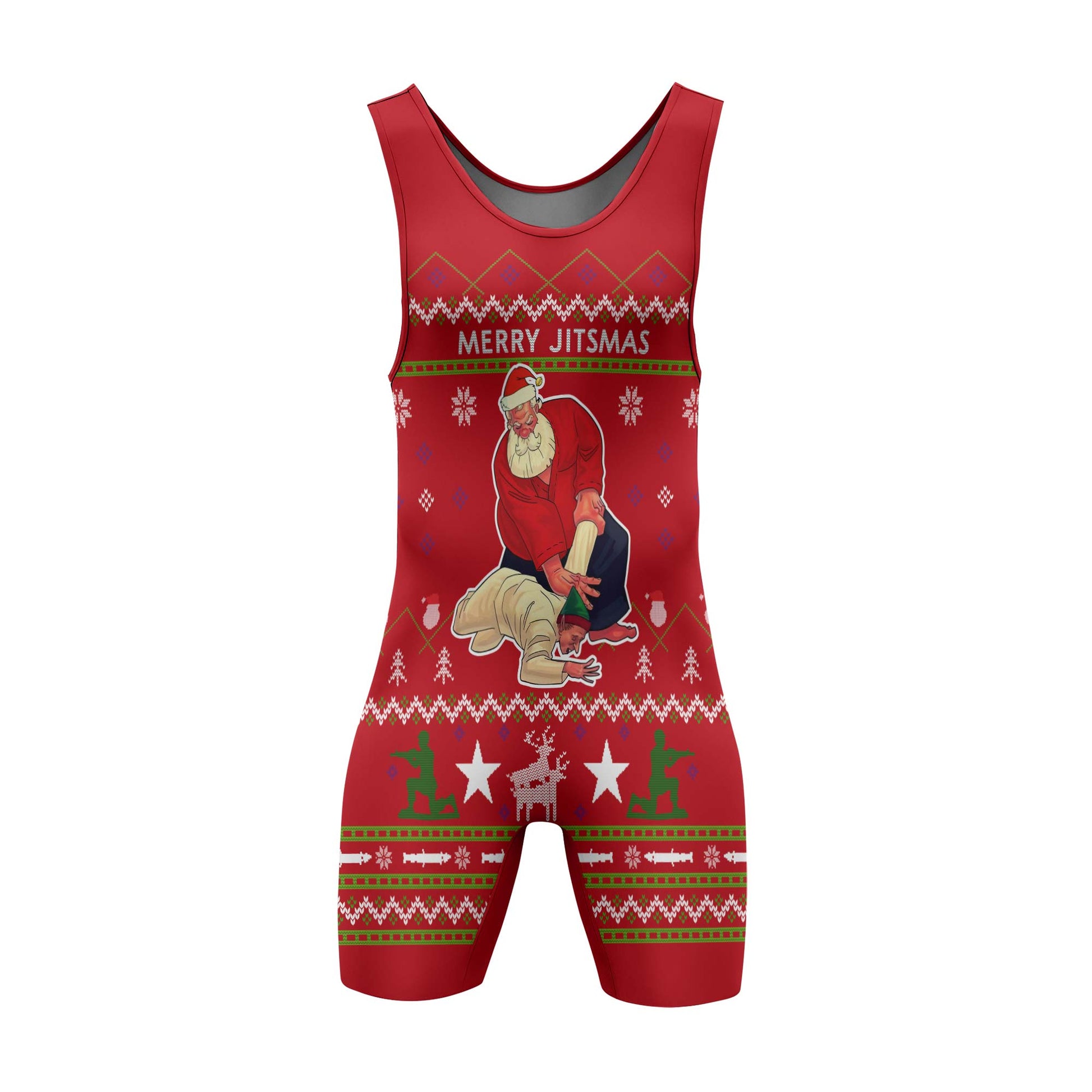 Santa Merry Jitsmas Wrestling Singlets