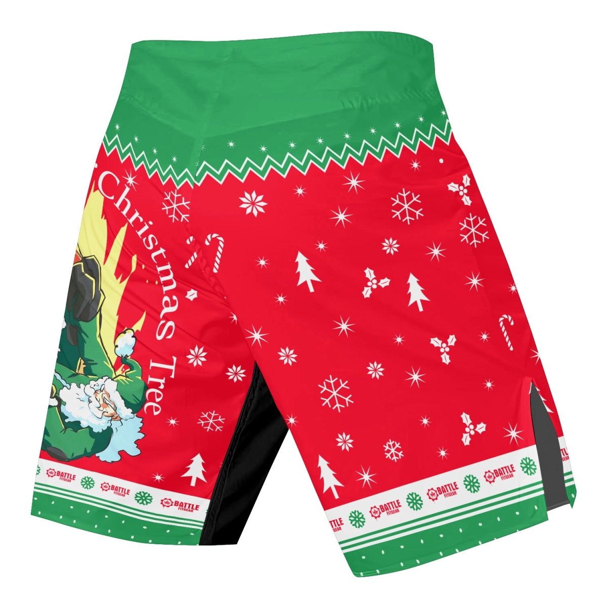 Santa Rolling Around Christmas Fight Shorts - BattleFitGear