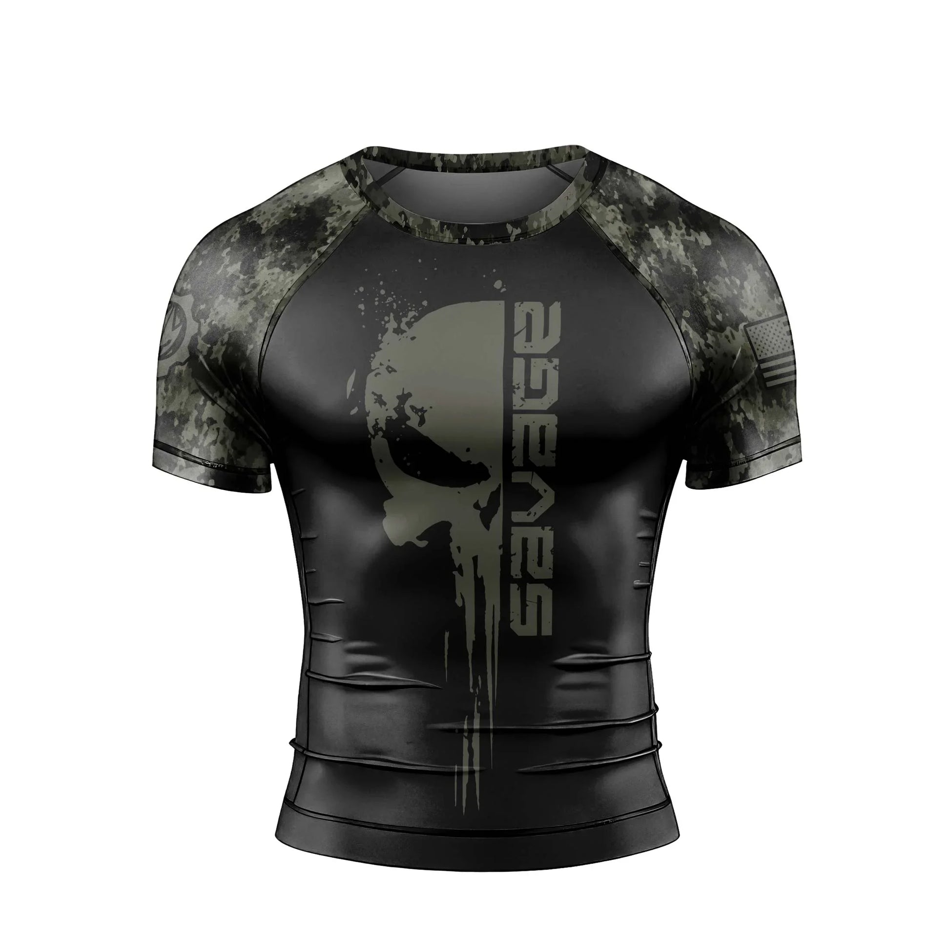 Savage Skull Men's Short Sleeve Rash Guard