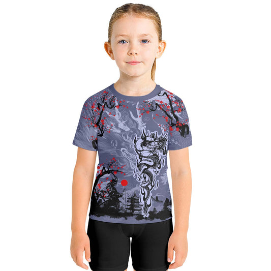 Shadow Dragon Samurai Kids Rash Guard