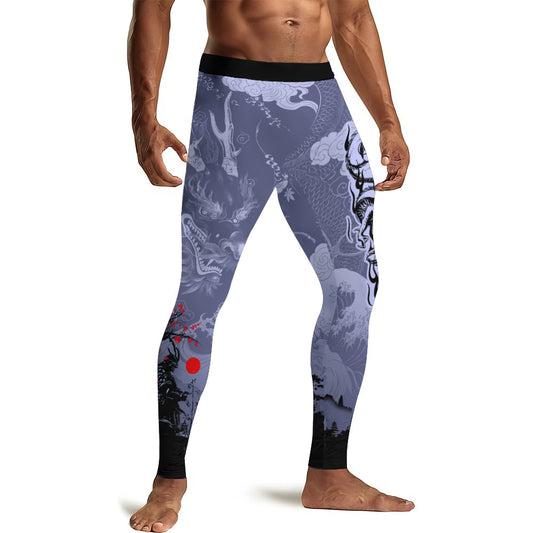 Shadow Dragon Samurai Men's Compression Leggings