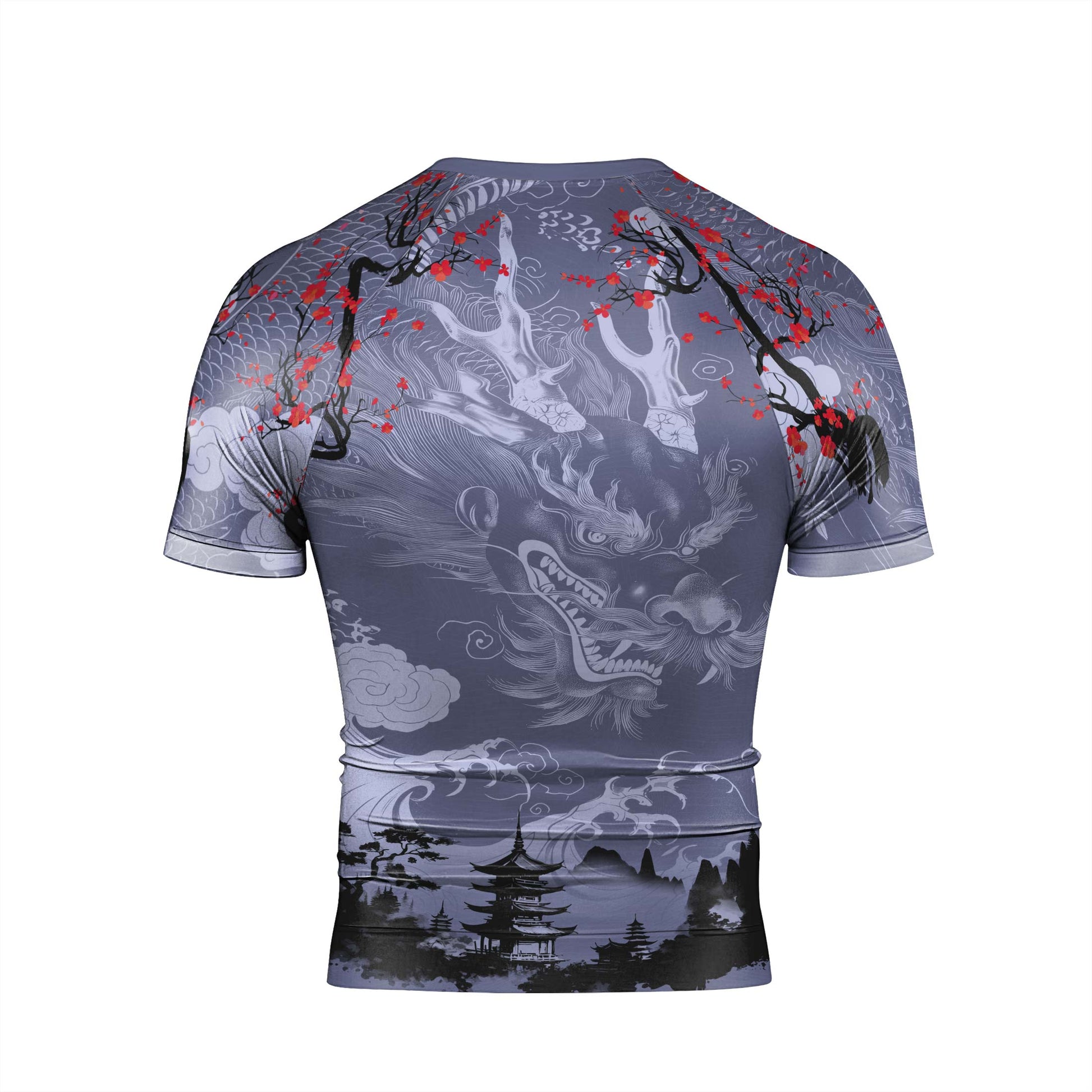 Shadow Dragon Samurai Men's Short Sleeve Rash Guard