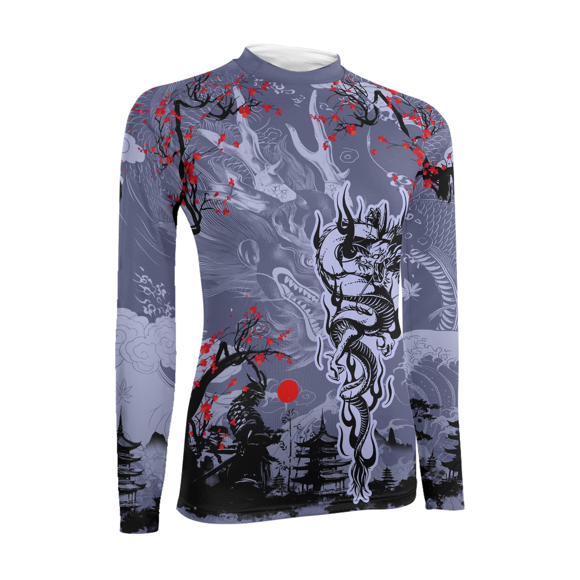 Shadow Dragon Samurai Women's Long Sleeve Rash Guard