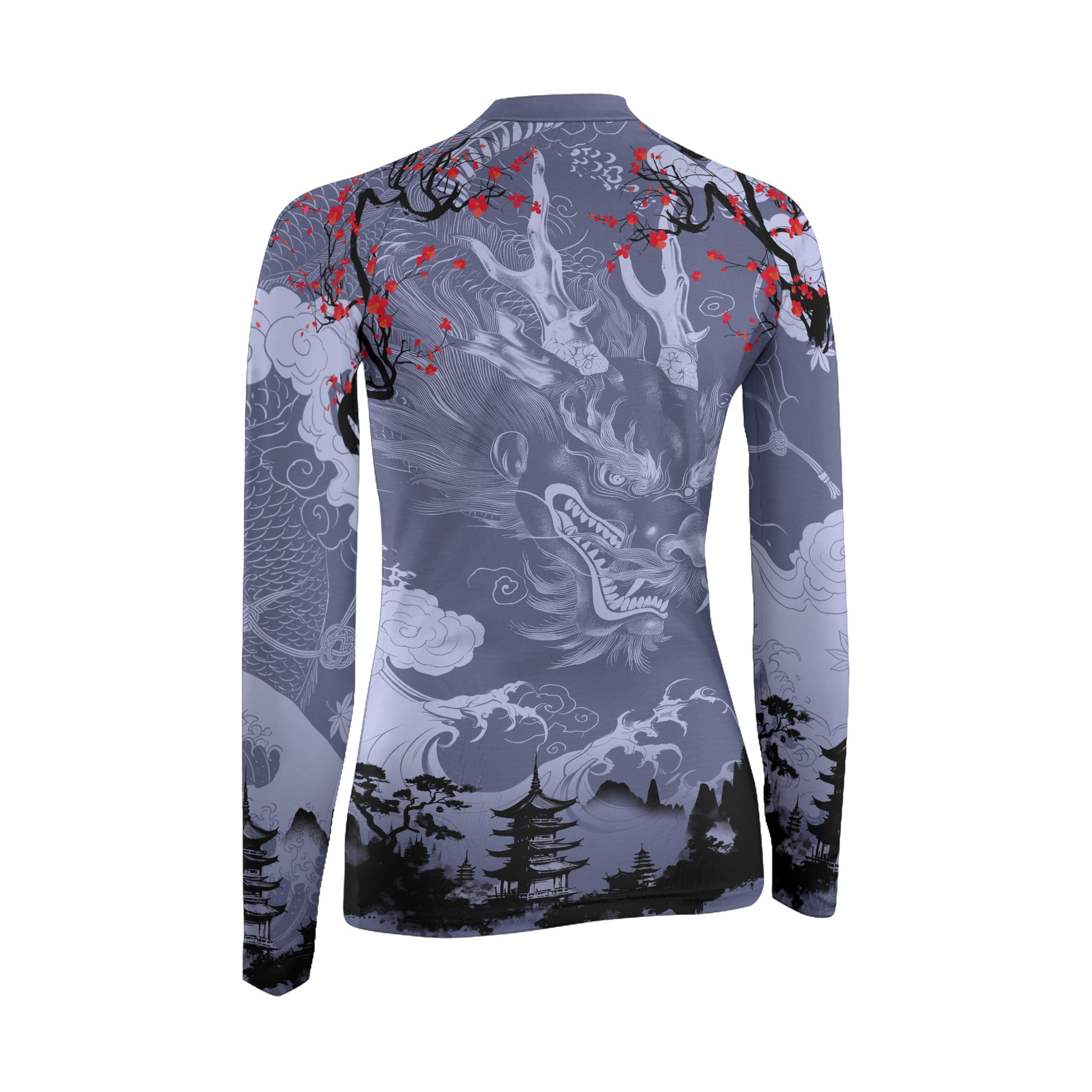 Shadow Dragon Samurai Women's Long Sleeve Rash Guard