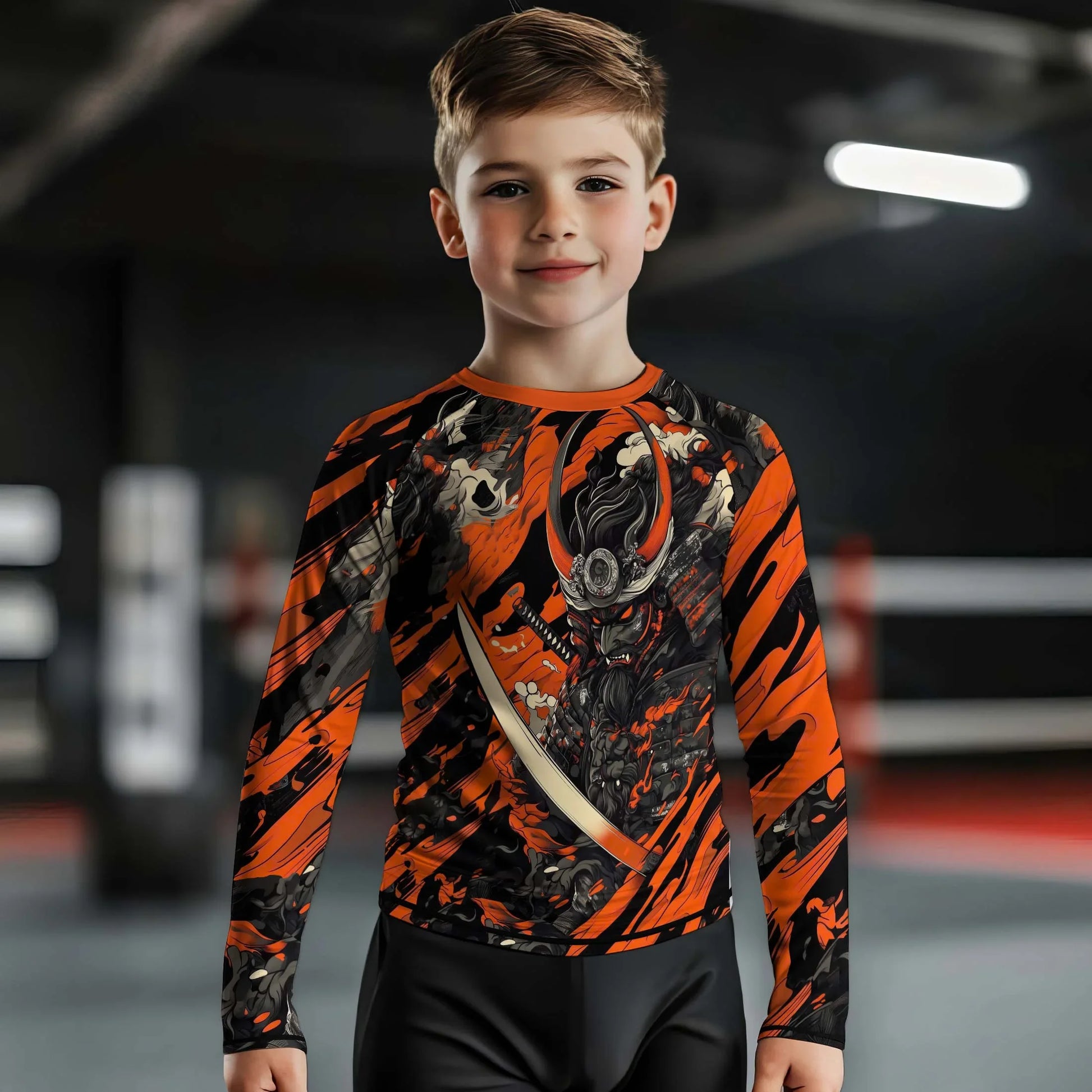 Shadow Oni Flame Kids Rash Guard