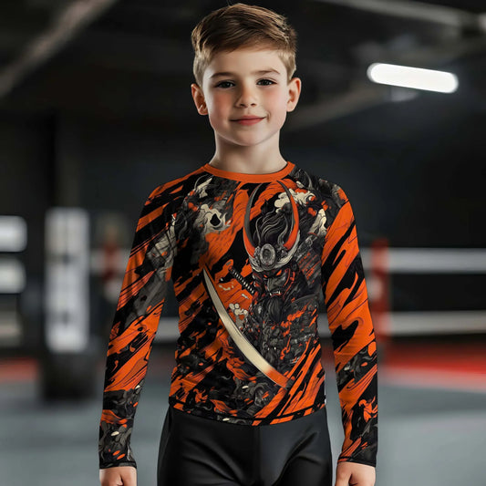 Shadow Oni Flame Kids Rash Guard